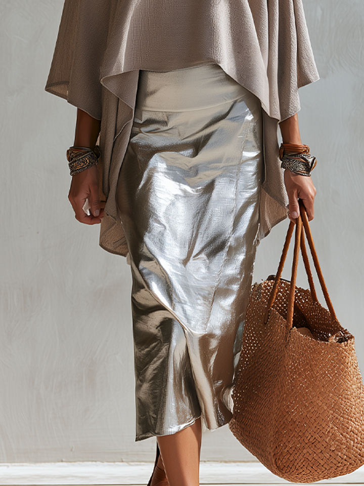 Violet | Talpa Draped Cape Top & Skirt