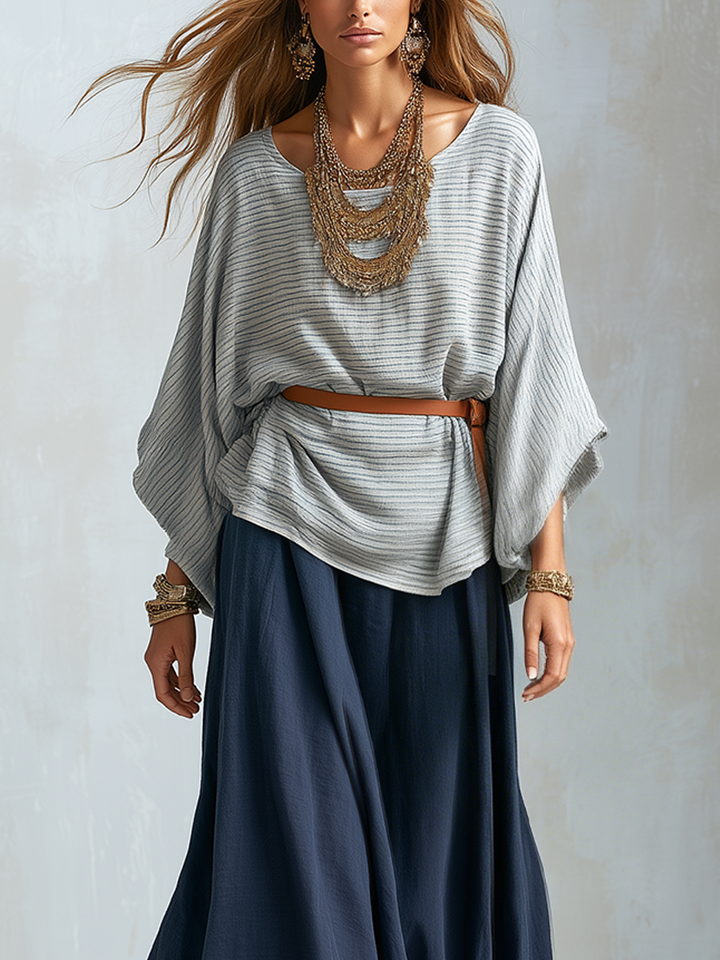 Juliet | Testurizzato Batwing Sleeve Top & Skirt