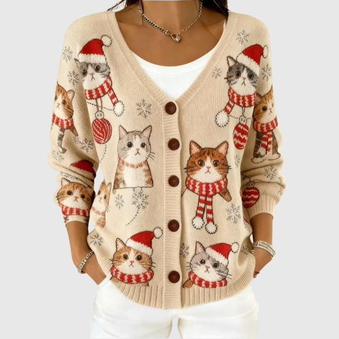 Caterina | Button-Front Knit Cardigan - Helen & Olivia Manhattan