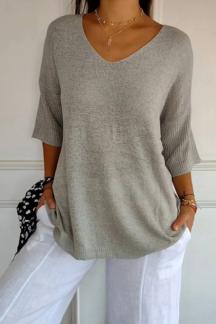 Allira | Soft V-Neck Knit Top