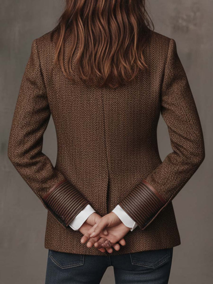 Gisele | Chevron-Print Panel Blazer