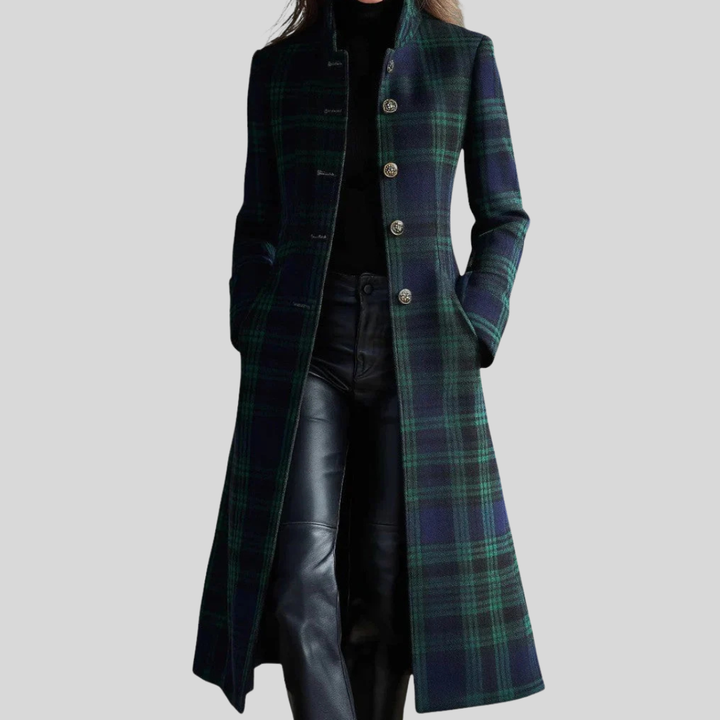 Quinn | Plaid Tailored Long Coat - 