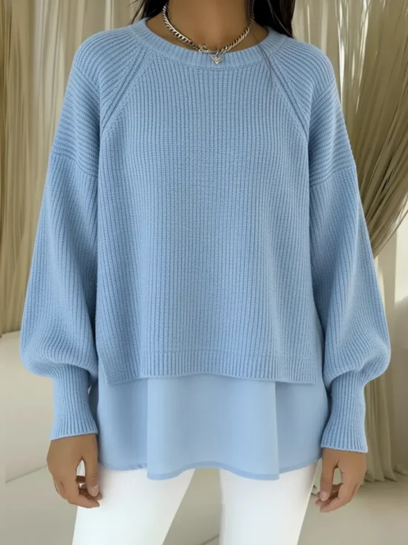 Kestlyn | Layered Look Sweater - Red
