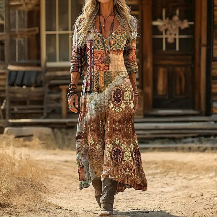 Bellamy | Long Sleeve Printed Quotidiano Dress