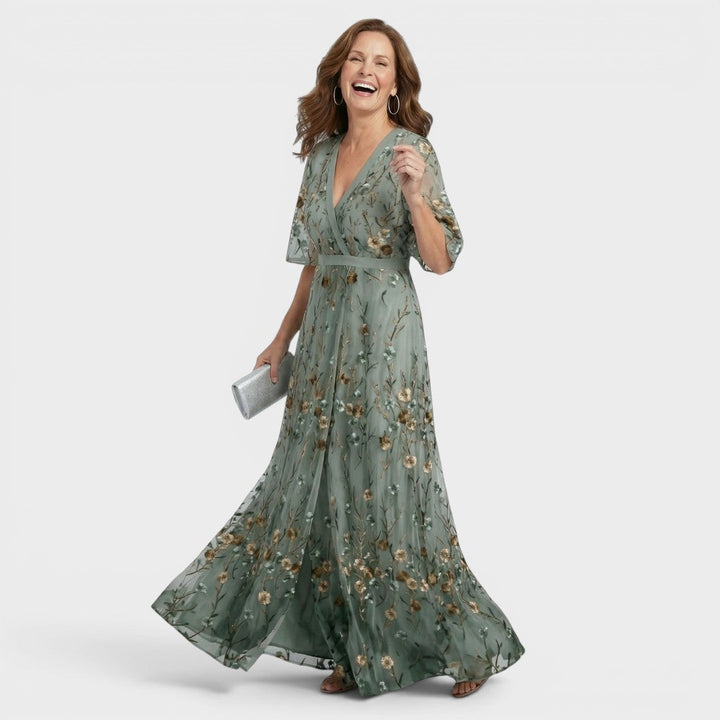 Daniela | Flowing Halter Maxi Dress - Green