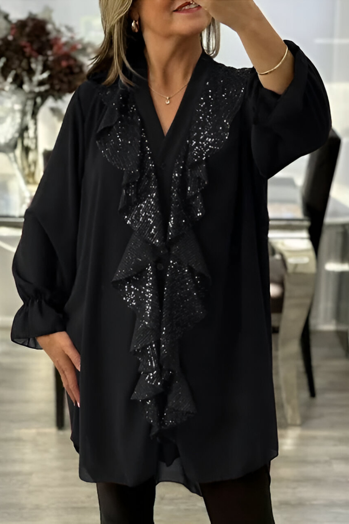 Cordelia | Elegant Ruffle Chiffon Blouse