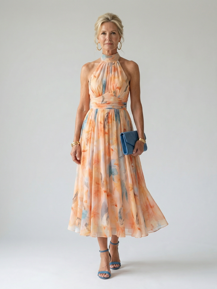 Soft Halter Midi Dress