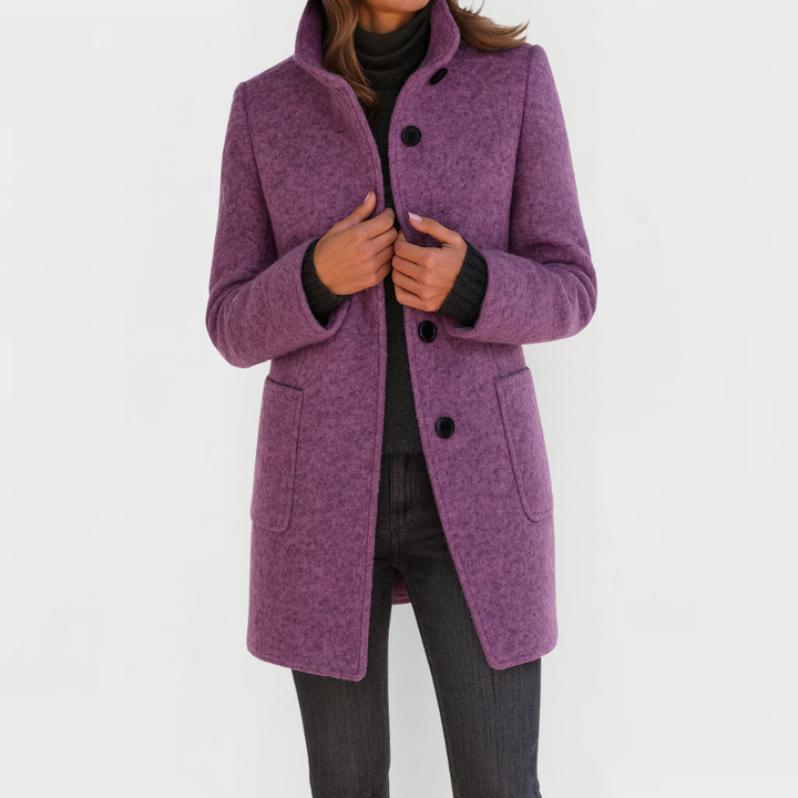 Eleonora | Midi Wool Coat - Purple