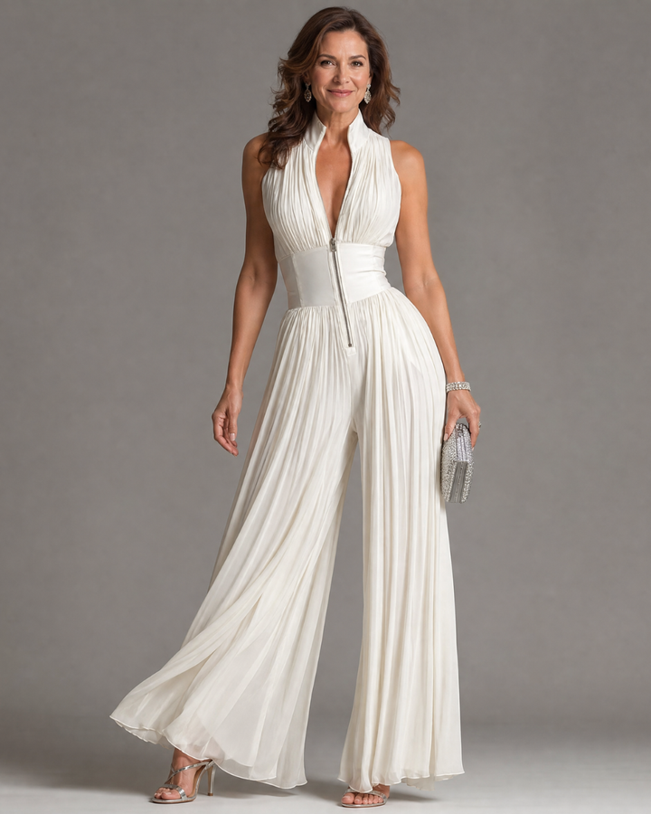 Anneliese | Wide Leg Halter Jumpsuit