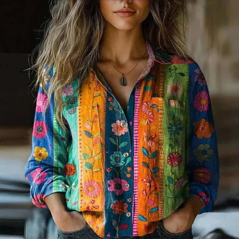 Lacey | Boho Printed Button Shirt