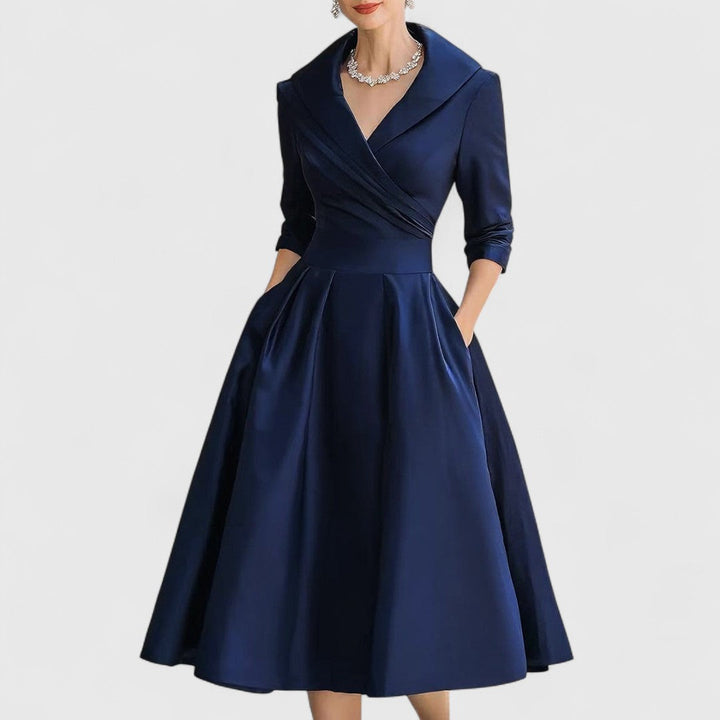 Marley Quinn | Midi Dress with Crossover Bodice & V-Neck