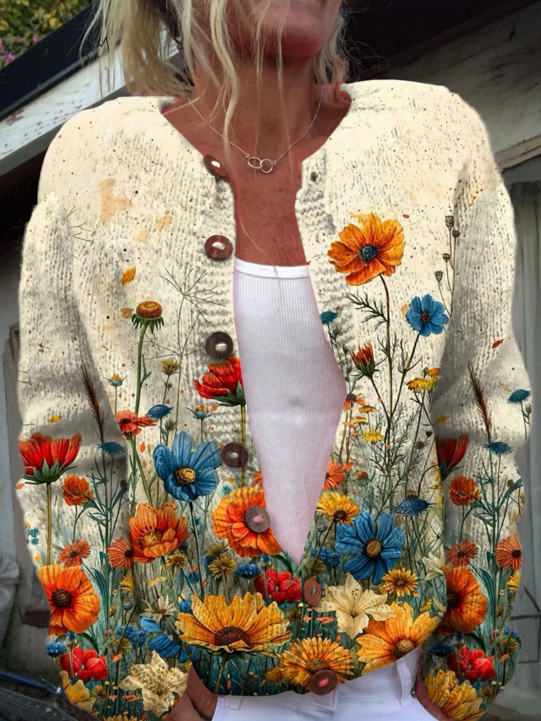 Tansy | Vintage Floral Print Cardigan Sweater - 