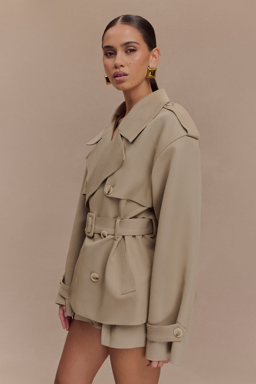 Elsje | Tailored Short Trench Coat with Classic Elegance - 