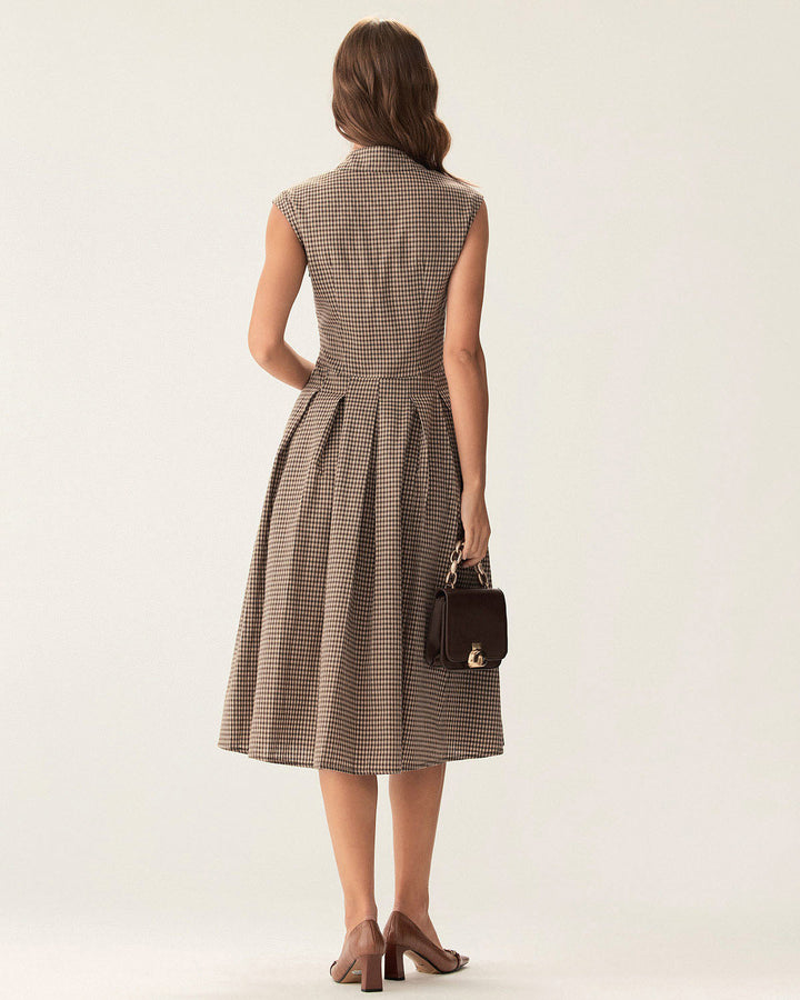 Hazel | Classic Scozzese Button-Front Midi Dress
