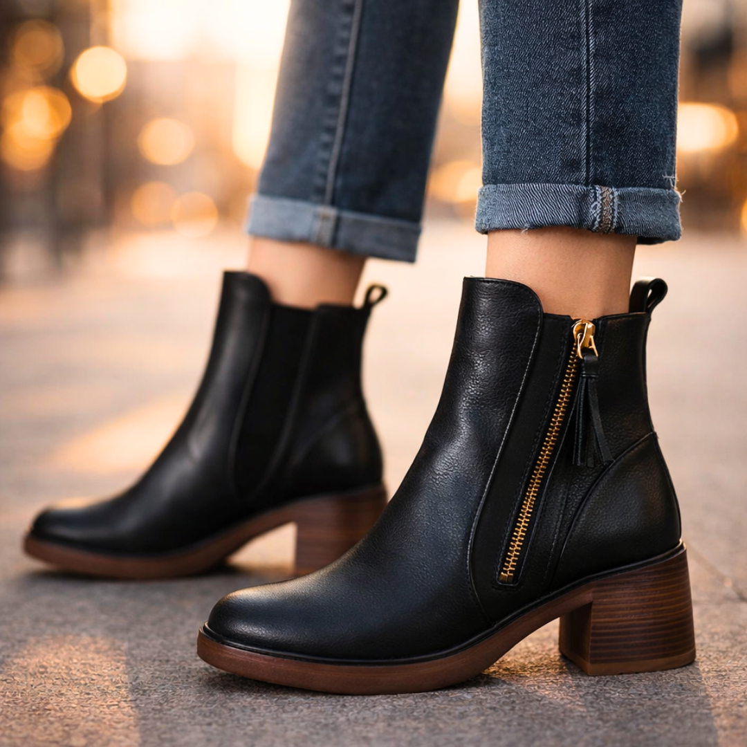 Nola Leather Ankle Boots - 