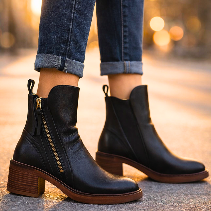 Nola Leather Ankle Boots - 