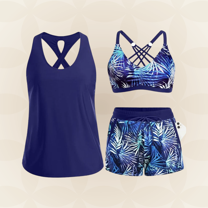 Pinklie | Cord-Tie Breathable Swim Completo