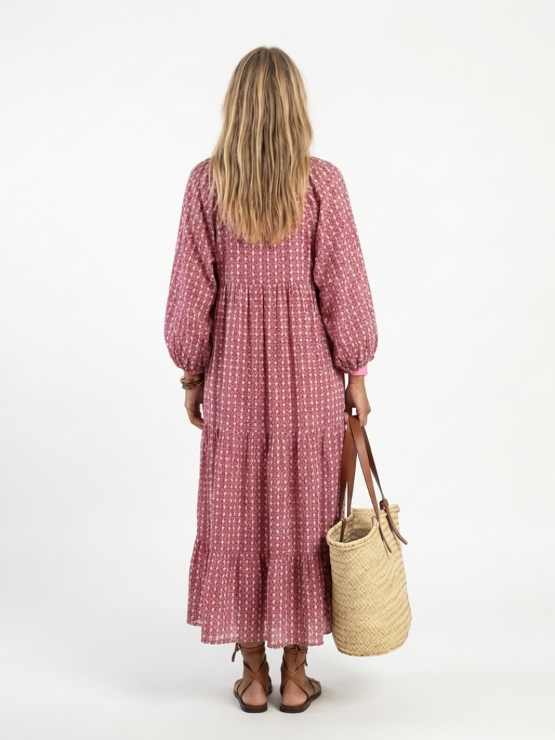 Arlette | Dress Midi Long Sleeve Stampa Geometric