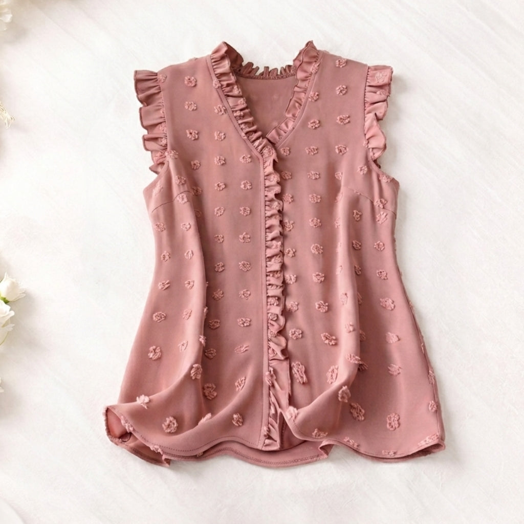 Belle | Ruffle Sleeveless Blouse - Helen & Olivia Manhattan