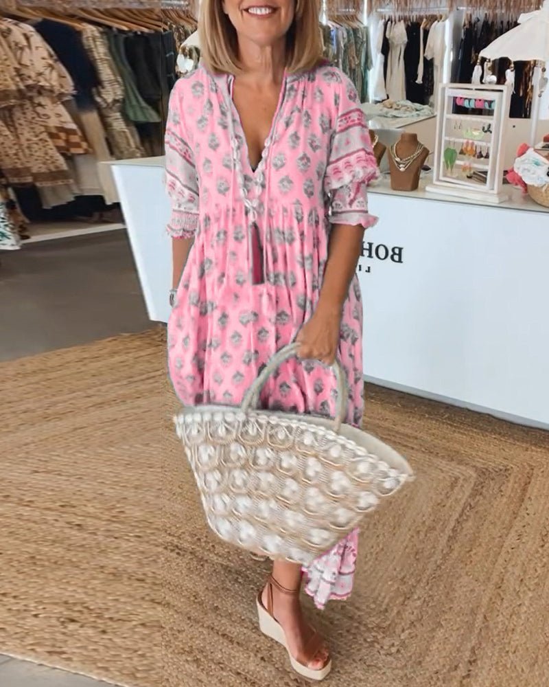 Mana | Dress Floral Chic V-Neck