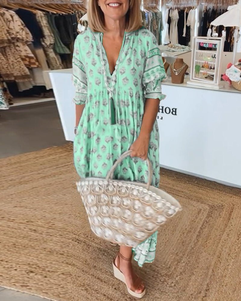 Mana | Dress Floral Chic V-Neck