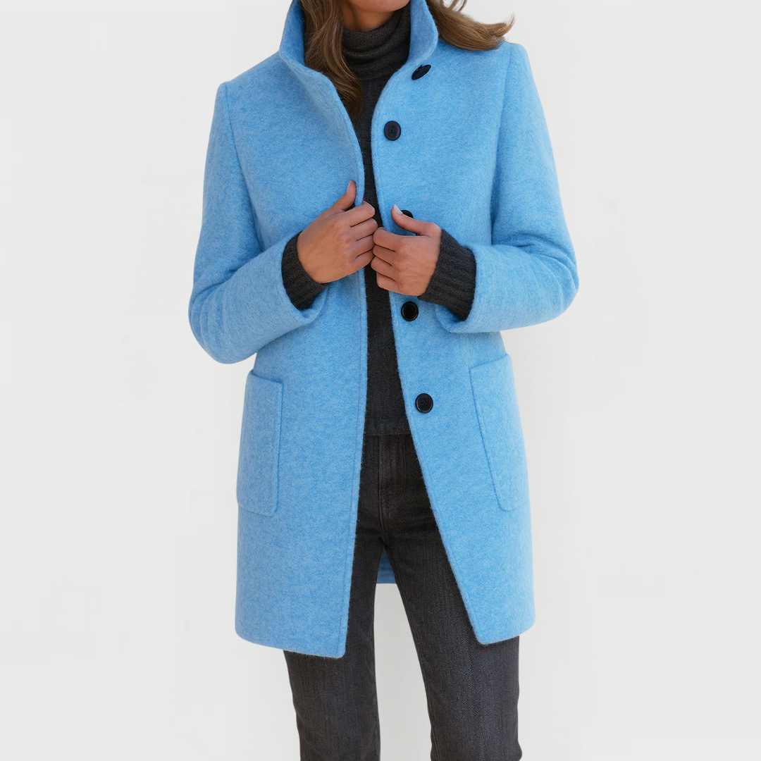 Eleonora | Midi Wool Coat - Light Blue