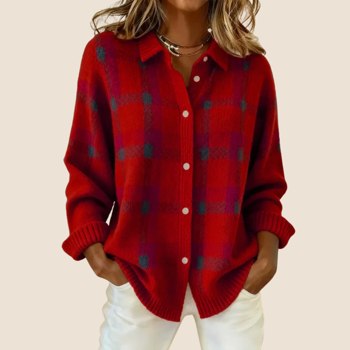 Autunna | Plaid Flannel Overshirt - Pink