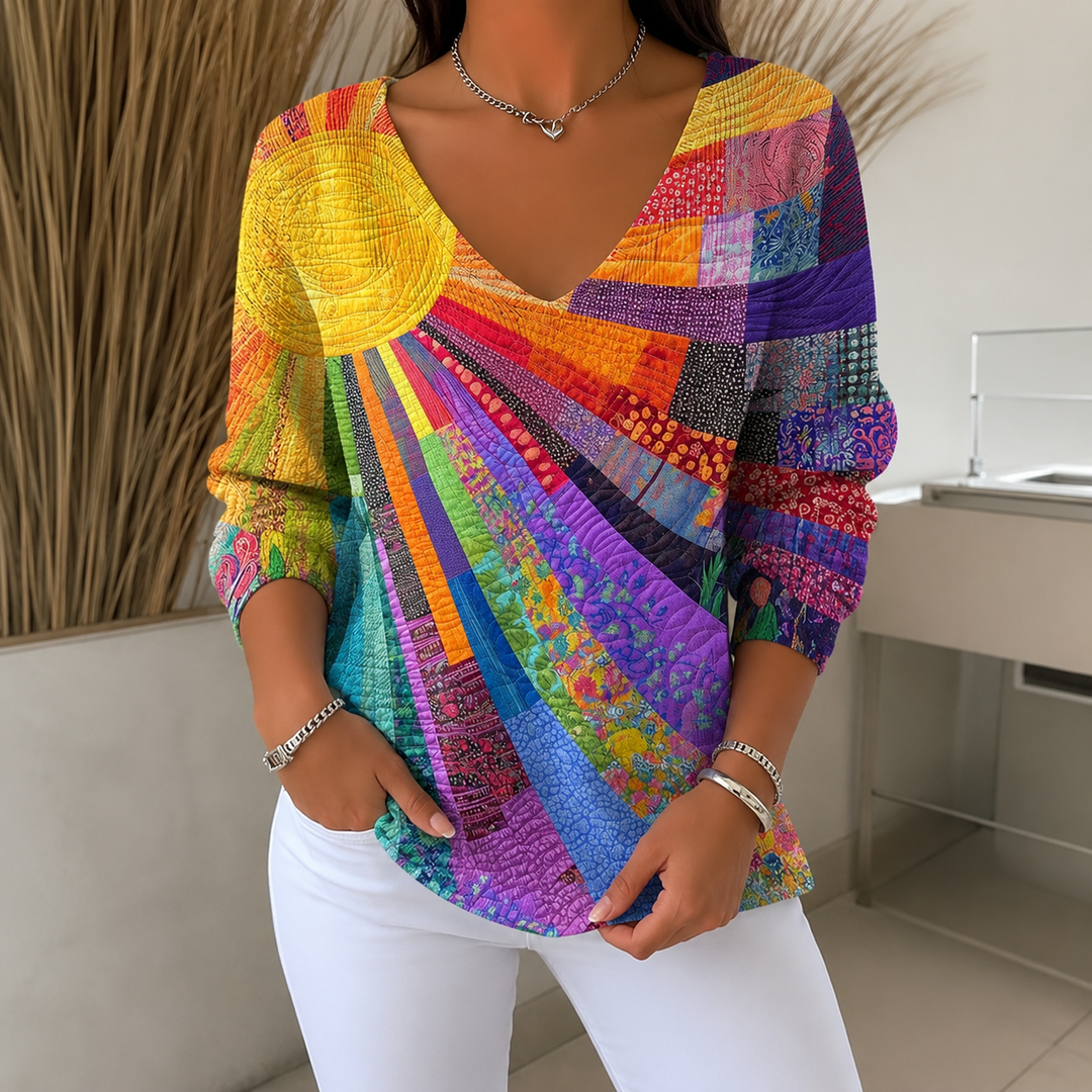 Carinya | Vintage Patchwork Stampa Top