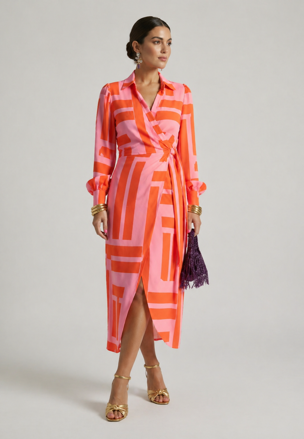 Printed Wrap Dress