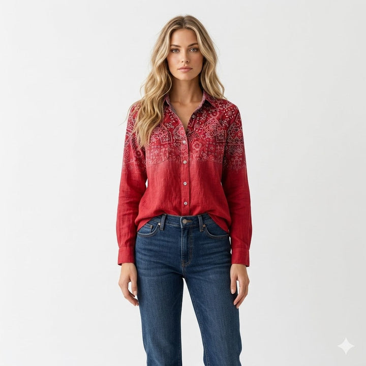 Lacey | Boho Printed Button Shirt