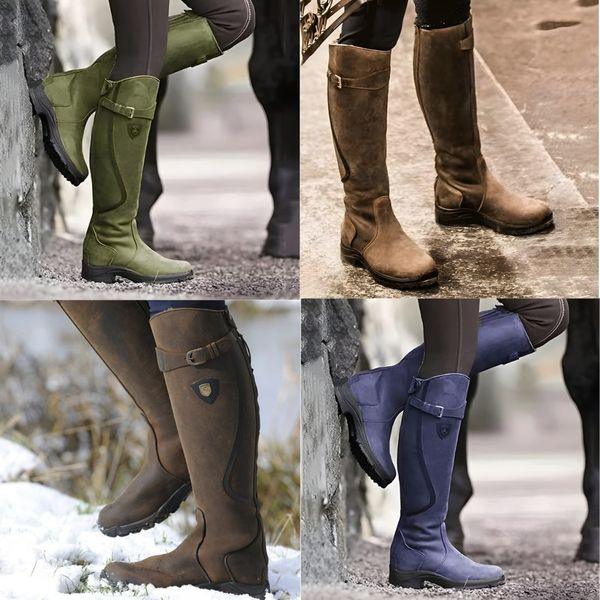 Evelyn | Waterproof Leather Riding Boots - 