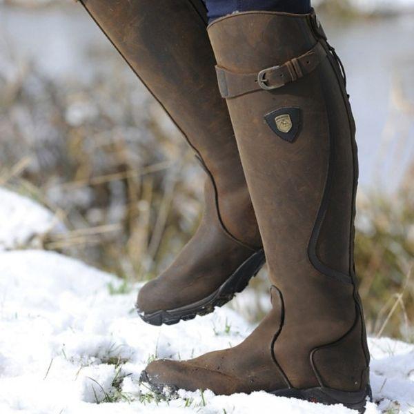 Evelyn | Waterproof Leather Riding Boots - Purple