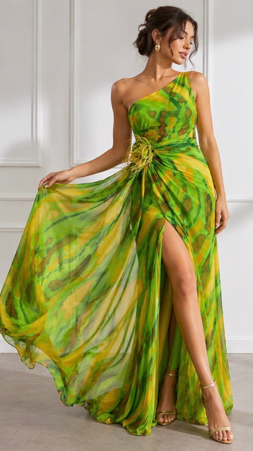 Vibrant Draped Dress