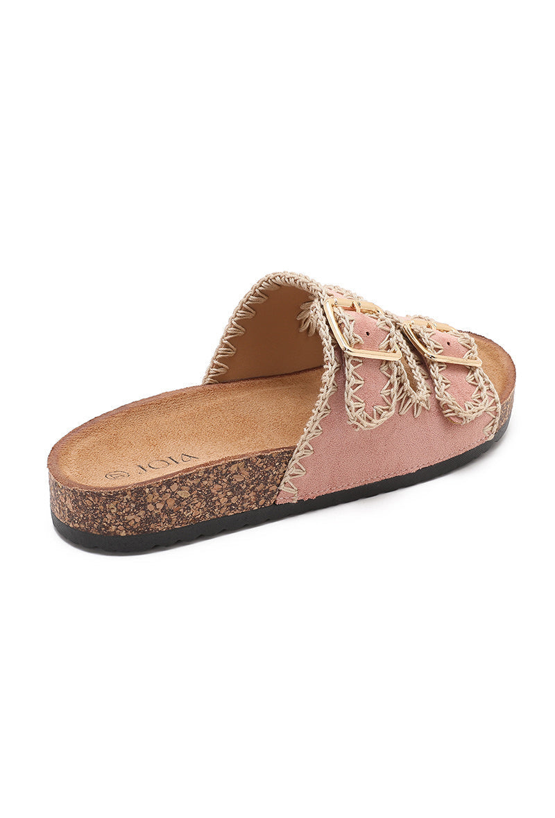 Xanthe | Pink Wedge Sandal