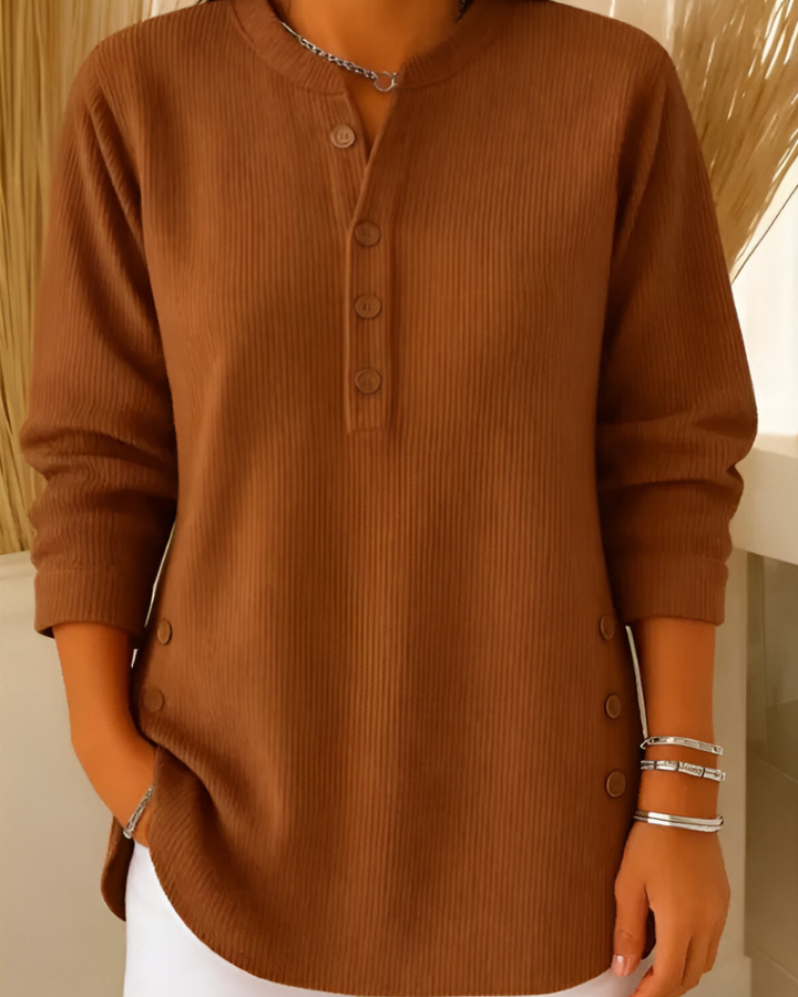 Lorne | a Coste Button Placket Knit Top