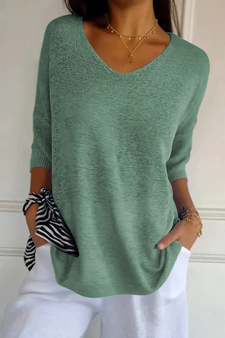 Allira | Soft V-Neck Knit Top