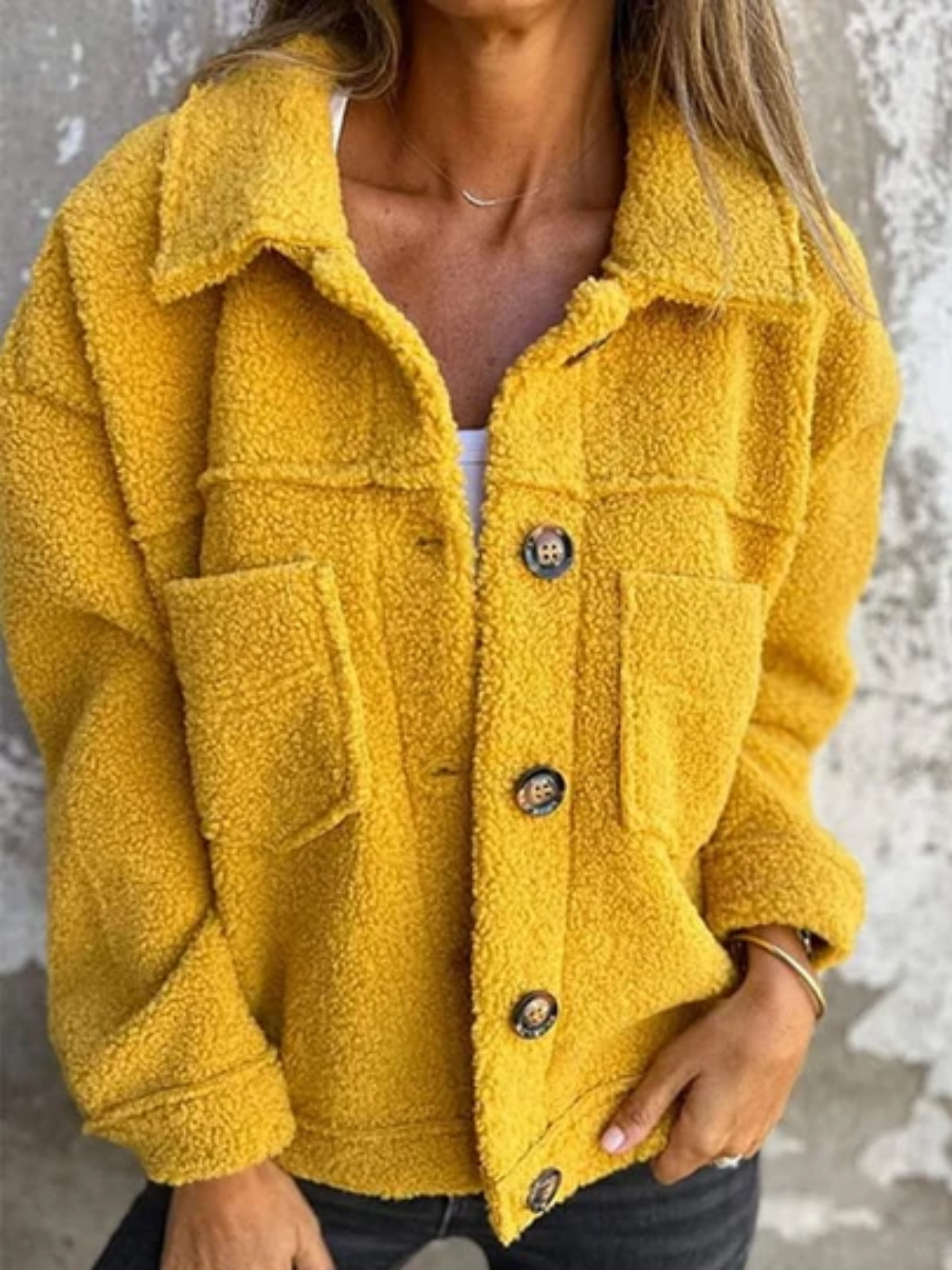 Ines | Coat À Boutons Texturé - Pink