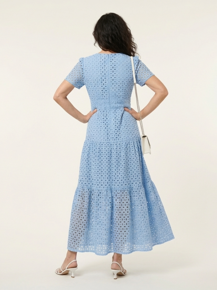 Brielle | Easy V Neck Tiered Midi Dress