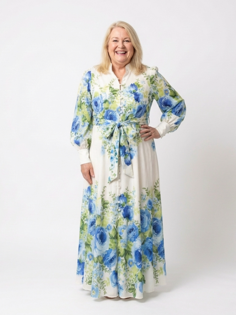 Ottoline | Effortless Floral Long Sleeve Maxi Dress