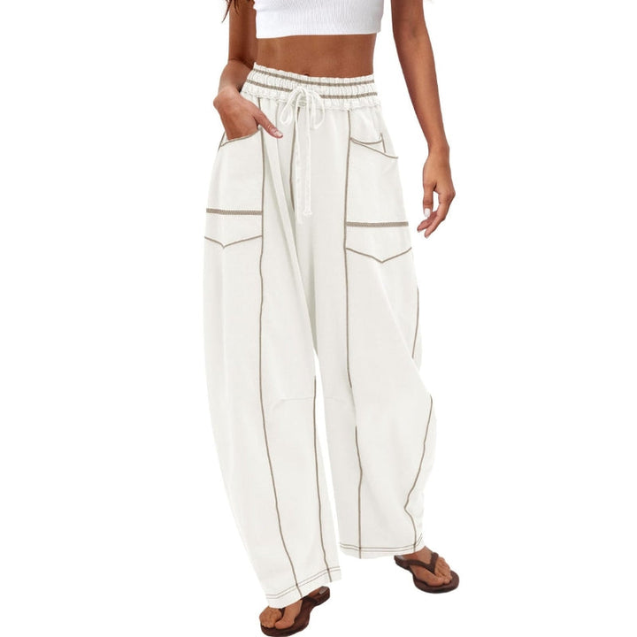 Brydie | Utility High Waist Gamba Larga Cargo Pants