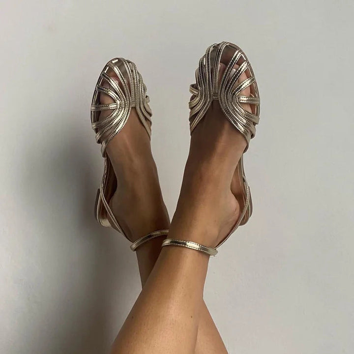Jorjie | Simple Jewelled Gold Summer Sandals