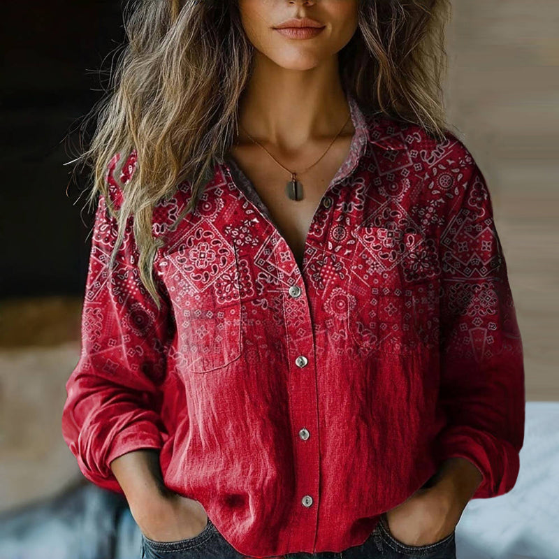 Lacey | Boho Printed Button Shirt