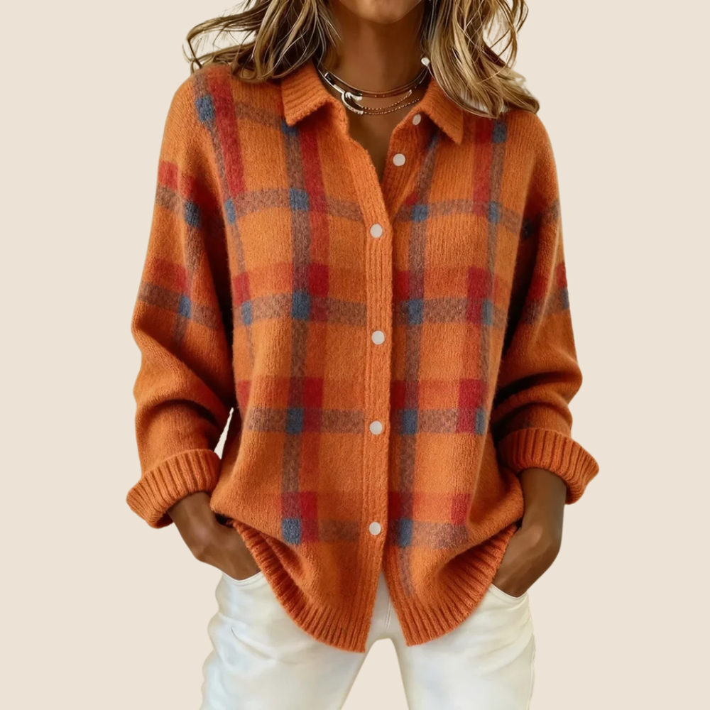 Autunna | Plaid Flannel Overshirt - Blue