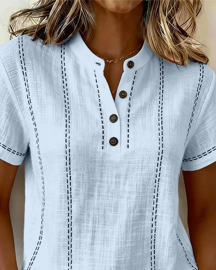 Linda | Casual Button V-Neck Knitstta