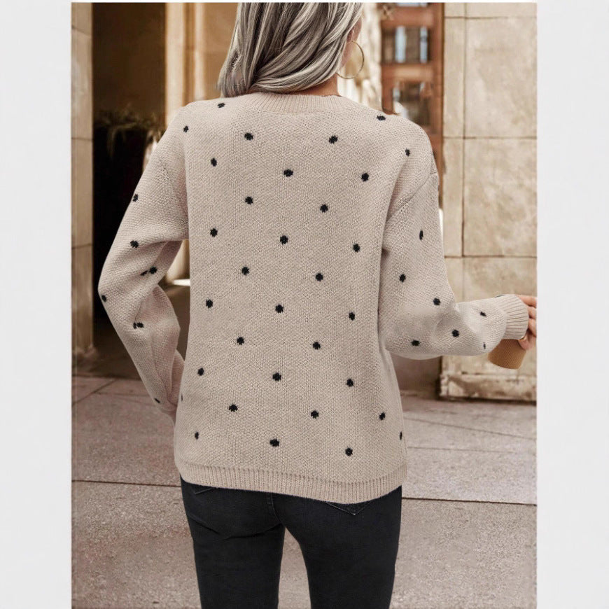 MAEVE | Polka Dot Sweater - Green
