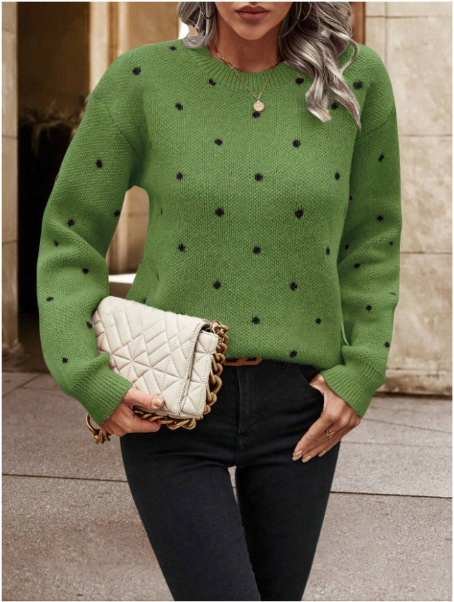 MAEVE | Polka Dot Sweater - Grey