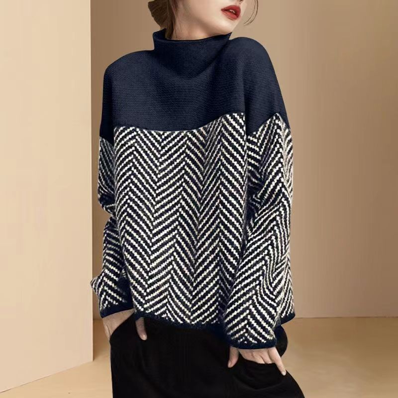 Eva | Herringbone Knit Sweater - Pink