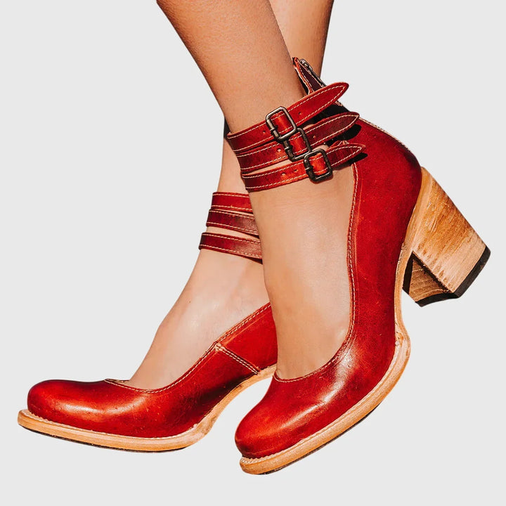 Petra | Comfort Heels - Red