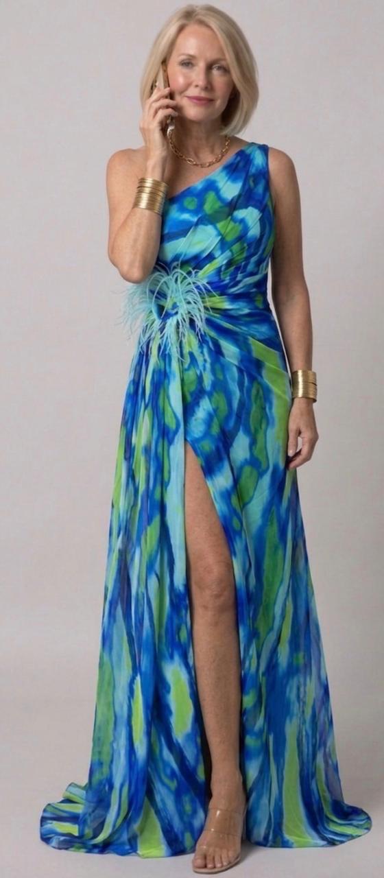 Vibrant Draped Dress