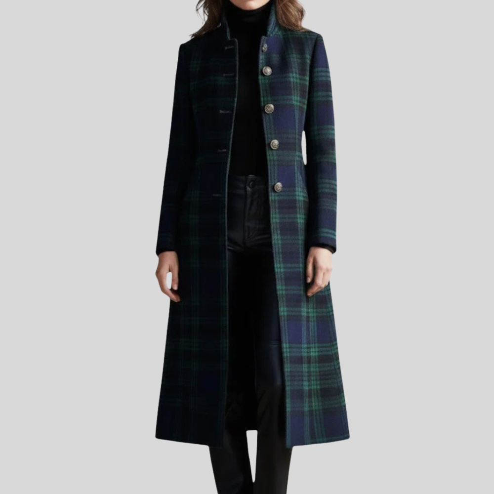 Quinn | Plaid Tailored Long Coat - 